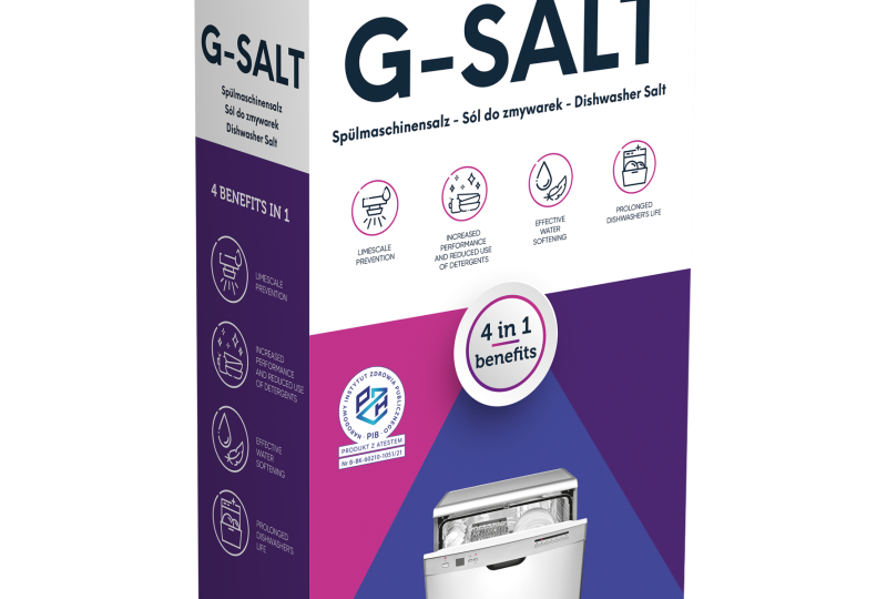 Granulat solny do zmywarek G-SALT w opakowaniach 2 kg, półpaleta 384 kg