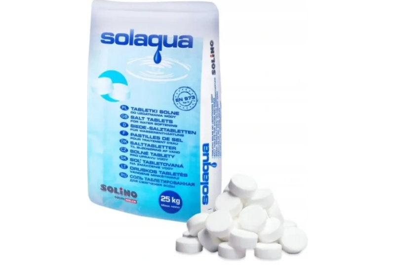 Tabletki solne SOLAQUA w opakowaniach 25 kg, paleta 750 kg