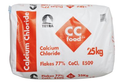 Chlorek wapnia spożywczy CC Food Tetra w workach 25 kg - paleta 250 kg