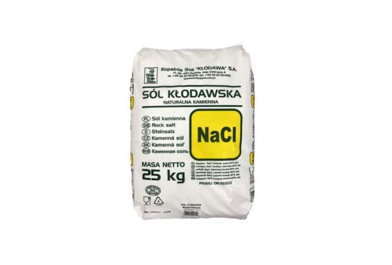 Sól kamienna kłodawska 0N w opakowaniach 25kg - półpaleta 500 kg