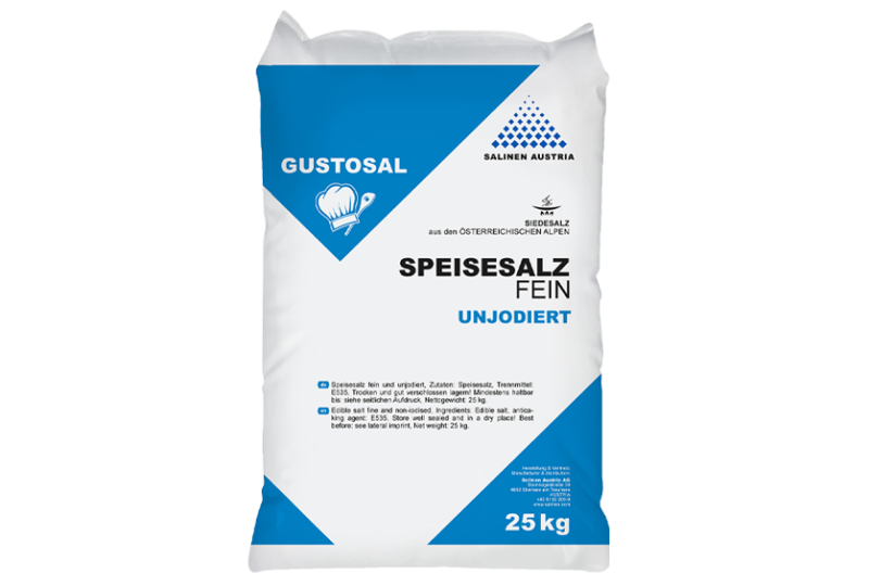 Sól spożywcza Salinen w opakowaniach 25 kg, paleta 750 kg