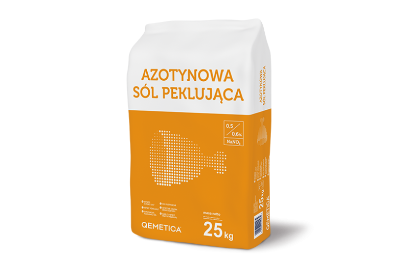 Azotynowa sól peklująca 0,5-0,6 % w opakowaniach 25 kg, paleta 1000 kg