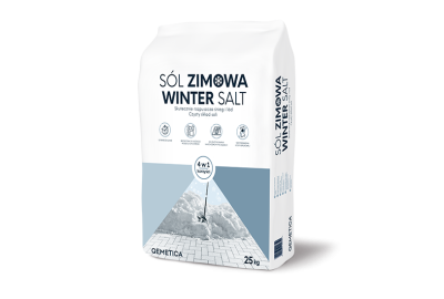 Sól zimowa w opakowaniach 25 kg, półpaleta 500 kg